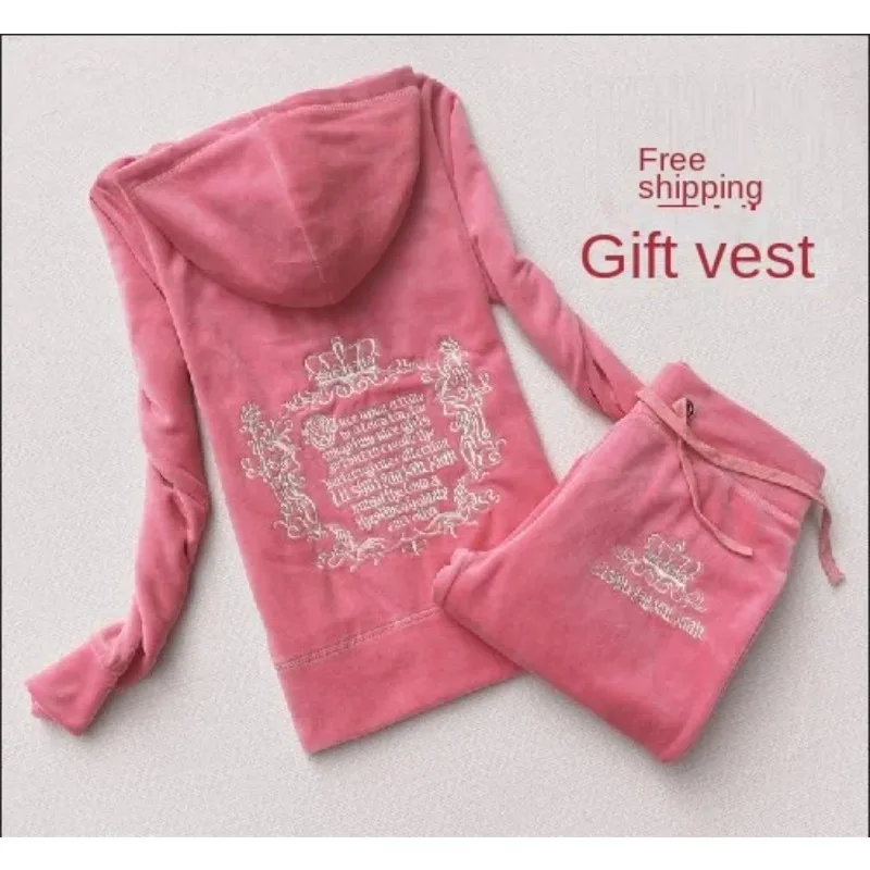 Textile Sewing Kit - JC ชุดวอร์มผู้หญิงกำมะหยี่แบรนด์ของผู้หญิงชุดเย็บ velour ชุดติดตามเสื้อฮู้ดและกางเกงชุด JC Couture