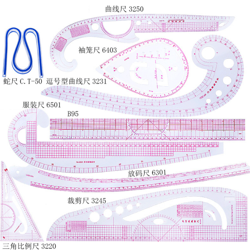 Quilting Ruler Square - ชุดไม้บรรทัดวัดขนาดสำหรับช่างตัดเสื้อ5/6/9ชิ้นงานตัดเย็บลายแบบ DIY เครื่องมือตัดเย็บเสื้อผ้างานเย็บปะผ้างานฝีมือตัดโค้ง