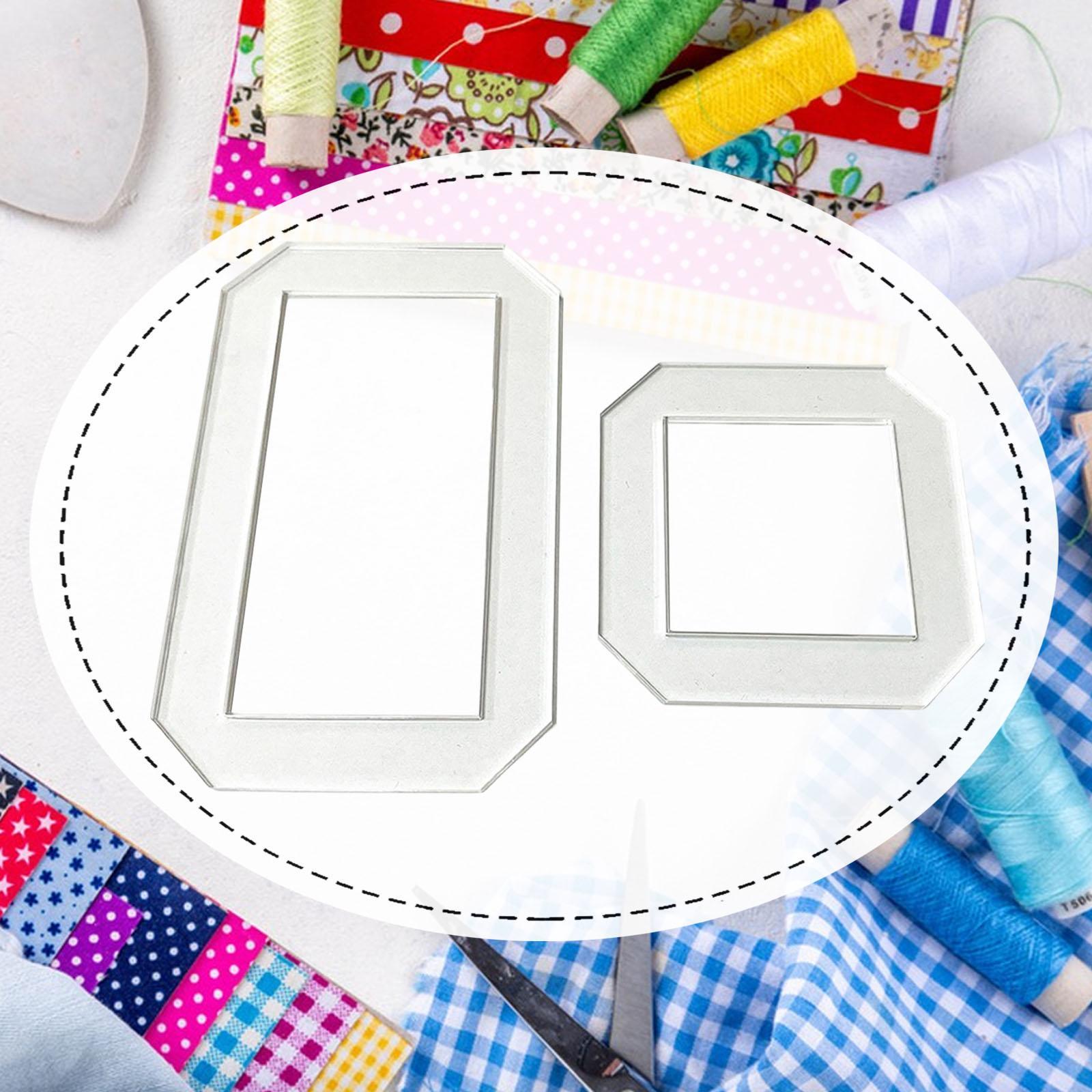 Quilting Ruler Square - แม่แบบควิลท์ 2 ชิ้น ไม้บรรทัดลายฉลุควิลท์ ใช้งานง่าย รูปทรงเรขาคณิต