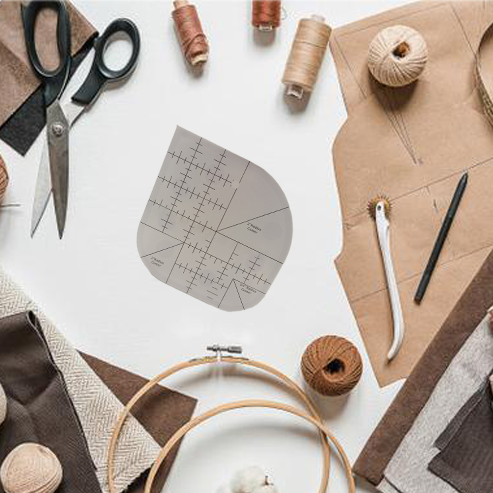 Quilting Ruler Square - ไม้บรรทัดอะคริลิกสำหรับงานควิลท์ ขนาด 15.24x15.24 ซม. พร้อมมุมโค้งมนสำหรับการวาดเส้นโค้งที่เรียบเนียนและการวัดมุมที่แม่นยำ