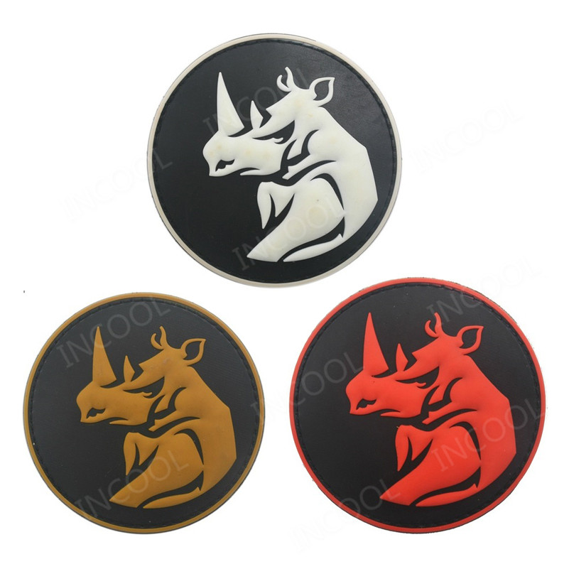 Velcro Sew On - หัวแรด PVC Patch ยุทธวิธี Hook Patch