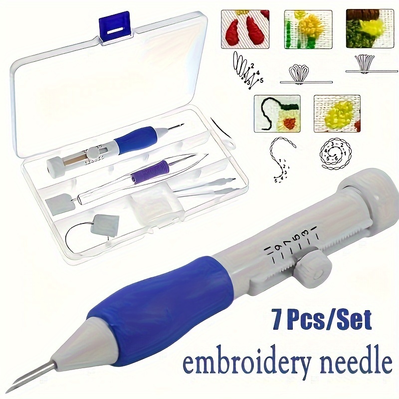 Textile Sewing Kit - ชุดเครื่องมือเย็บปักถักร้อย 7 ชิ้น สำหรับงานถักมือและเย็บผ้า ชุดเข็มเย็บปักถักร้อยวิเศษ พร้อมอุปกรณ์ปิดผนึก