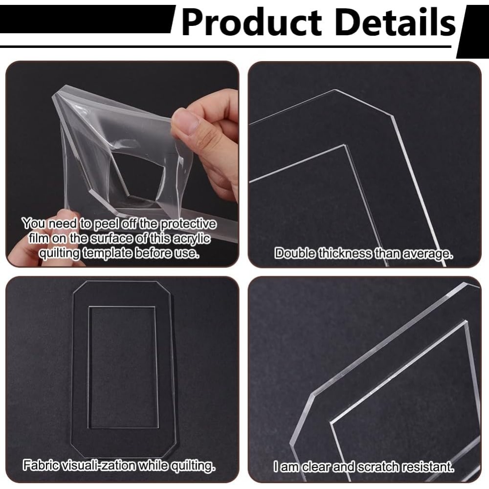 2 ชุดแม่แบบ Quilting อะคริลิคใ - Quilting Ruler Square บทวิจารณ์และราคา