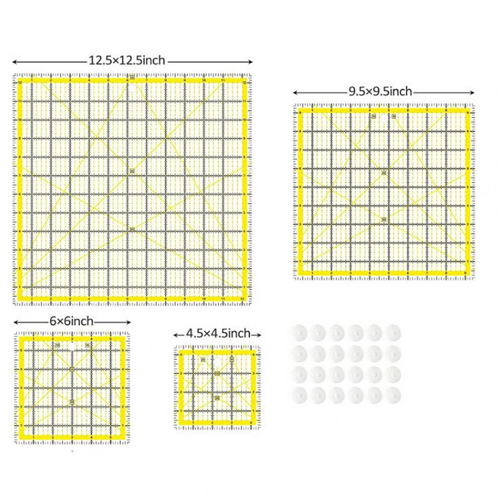 4 ชิ้นอะคริลิคไม้บรรทัด Quilti - Quilting Ruler Square บทวิจารณ์และราคา