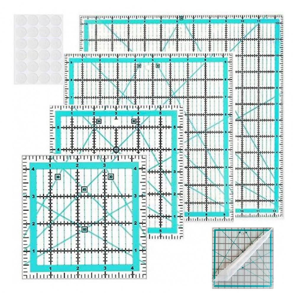 4 ชิ้นอะคริลิคไม้บรรทัด Quilti - Quilting Ruler Square บทวิจารณ์และราคา