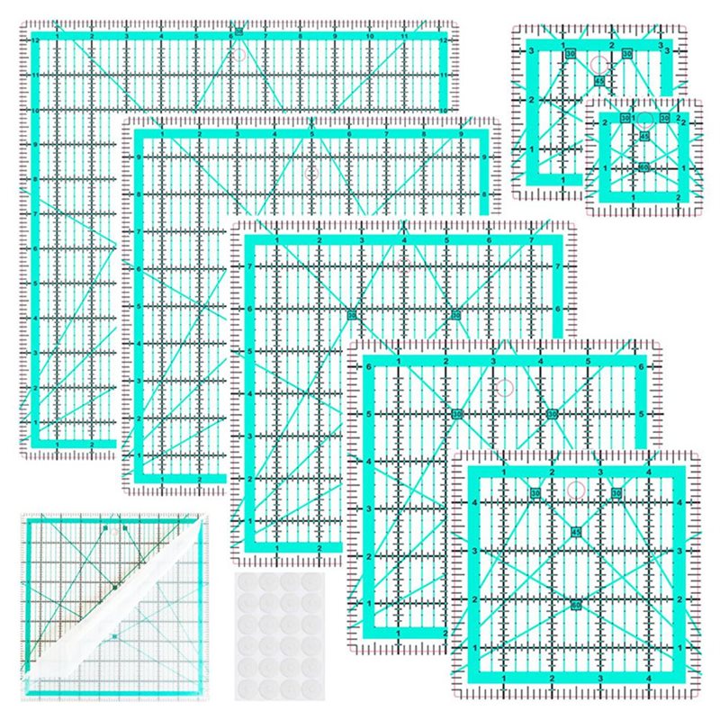 A25F-บลู ไม้บรรทัดวัดคอเสื้อ 7 - Quilting Ruler Square บทวิจารณ์และราคา