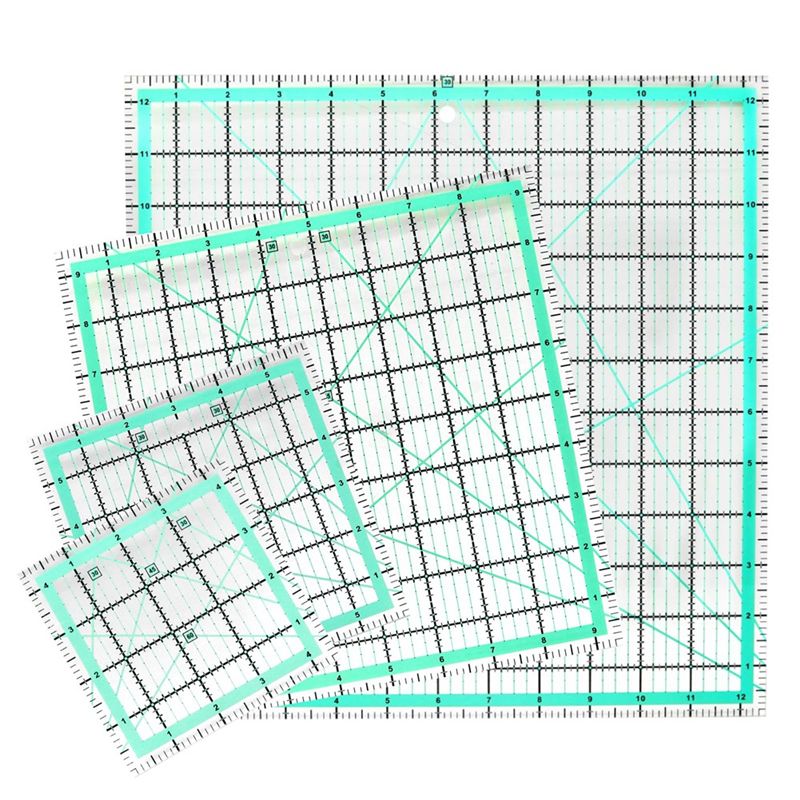 J1UL1N 4PCS ไม้บรรทัดควิลท์ทรง - Quilting Ruler Square บทวิจารณ์และราคา