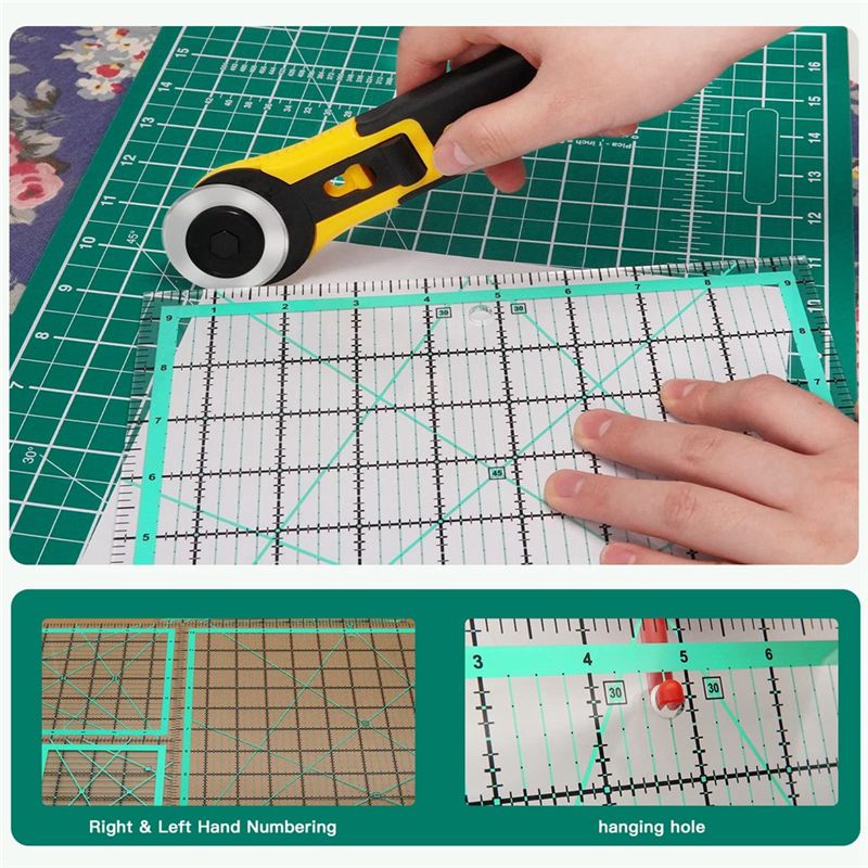 J1UL1N 4PCS ไม้บรรทัดควิลท์ทรง - Quilting Ruler Square บทวิจารณ์และราคา