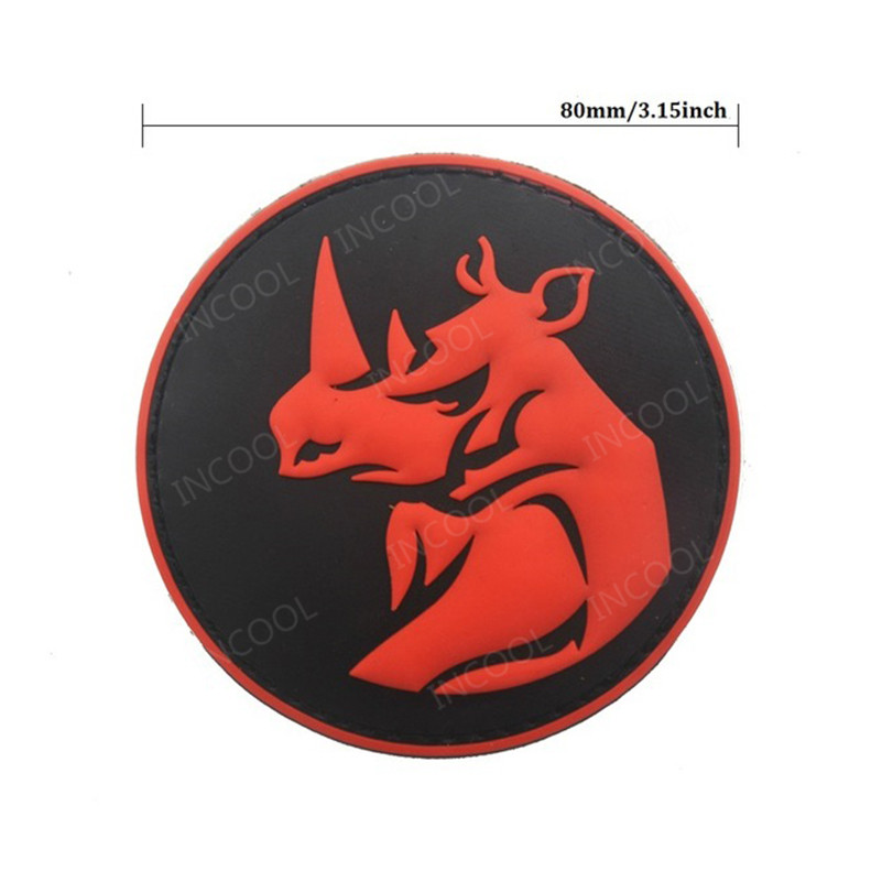 หัวแรด PVC Patch ยุทธวิธี Hook - Velcro Sew On บทวิจารณ์และราคา